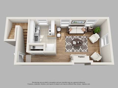 Floor plan for 2 beds, 1 bath, 1 sqft